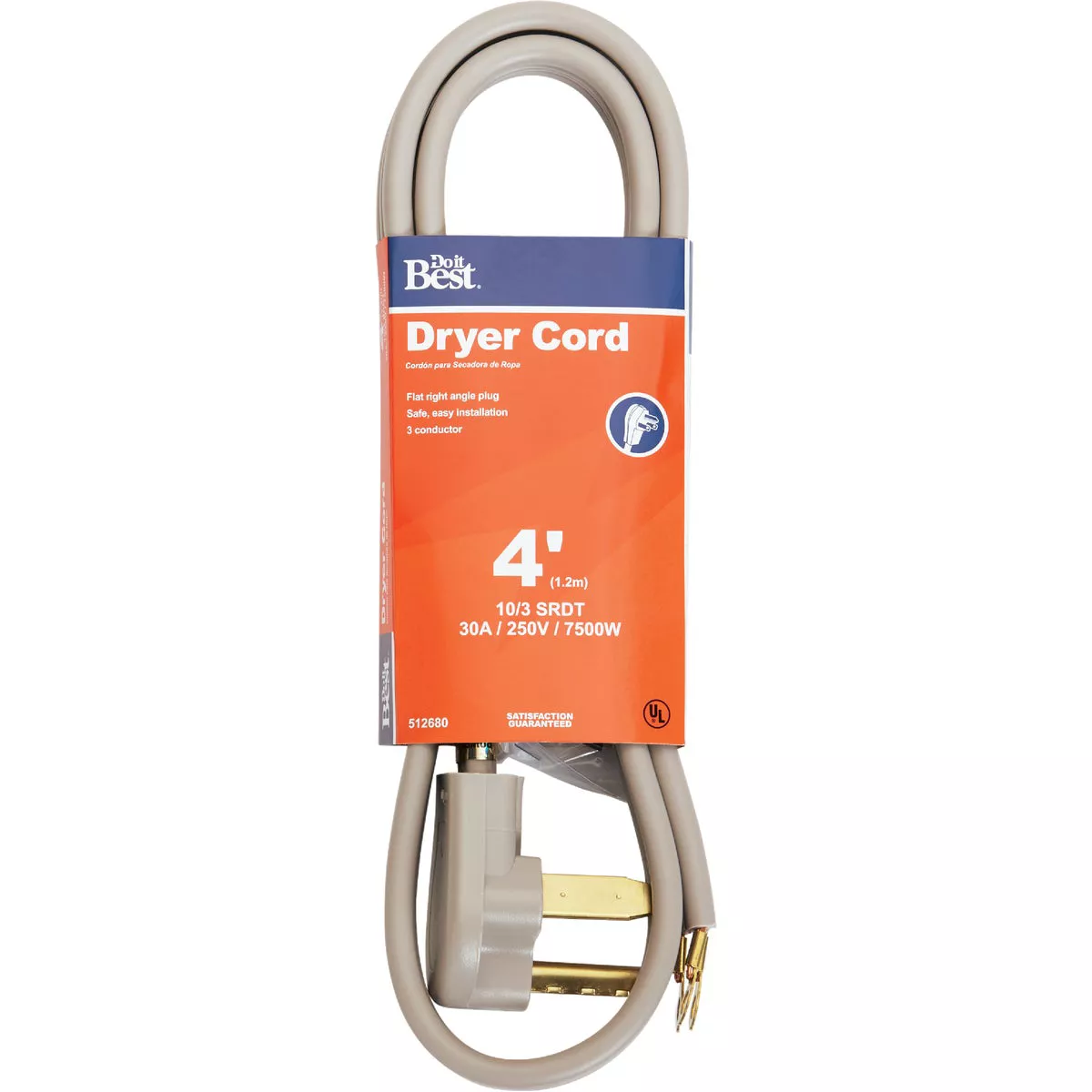 Do it Best 4 Ft. 10/3 30A Dryer Cord