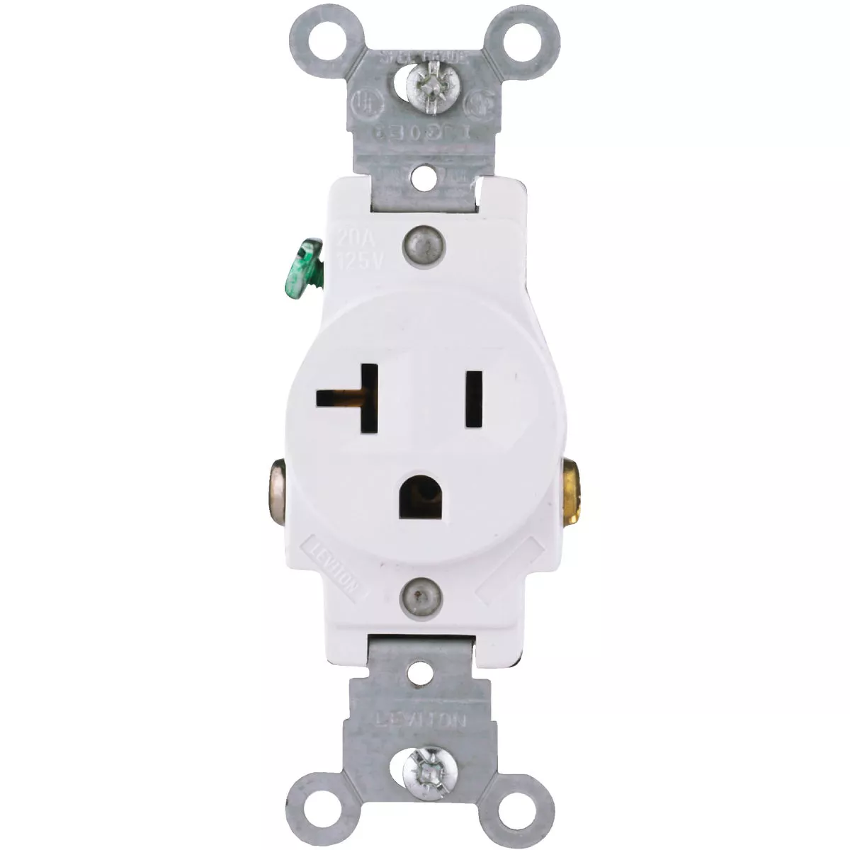 Leviton 20A White Commercial Grade 5-20R Shallow Single Outlet - photo 4