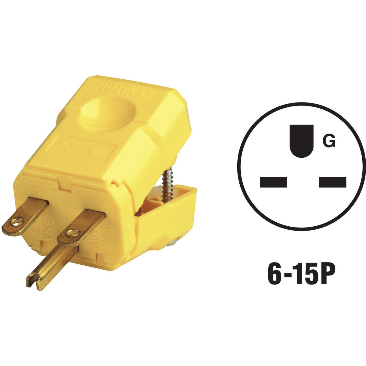 Leviton 15A 250V 3-Wire 2-Pole Python Cord Plug | Do it Best