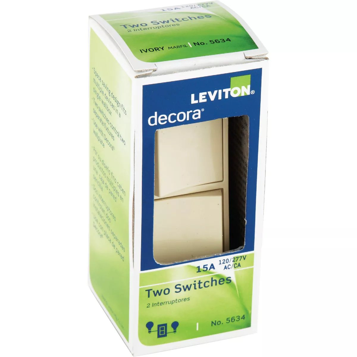 Leviton Single Pole Ivory 15A Duplex Switch - photo 2