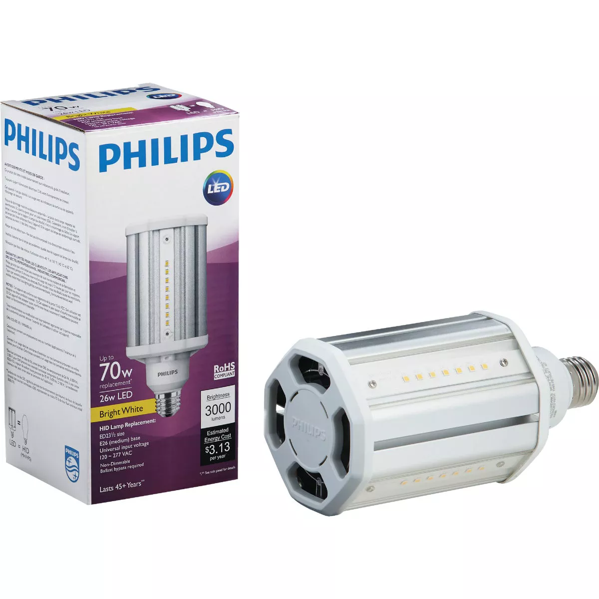 Philips TrueForce 70W HID Equivalent Clear Corn Cob Medium Base LED High-Intensity Light Bulb