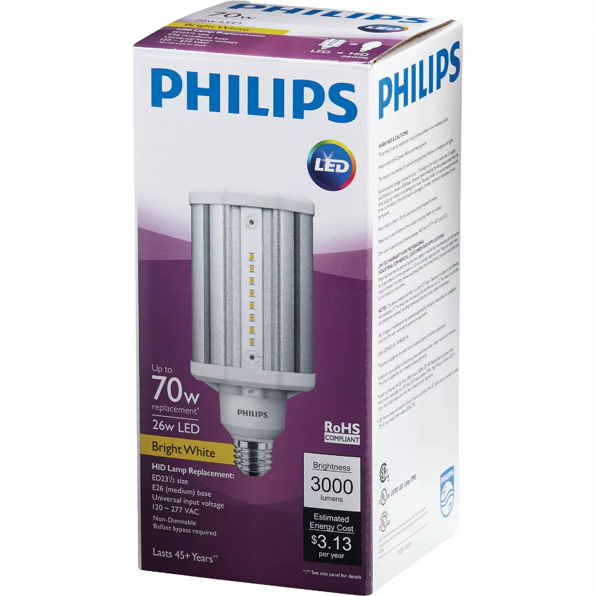 Philips TrueForce 70W HID Equivalent Clear Corn Cob Medium Base LED High-Intensity Light Bulb - photo 3