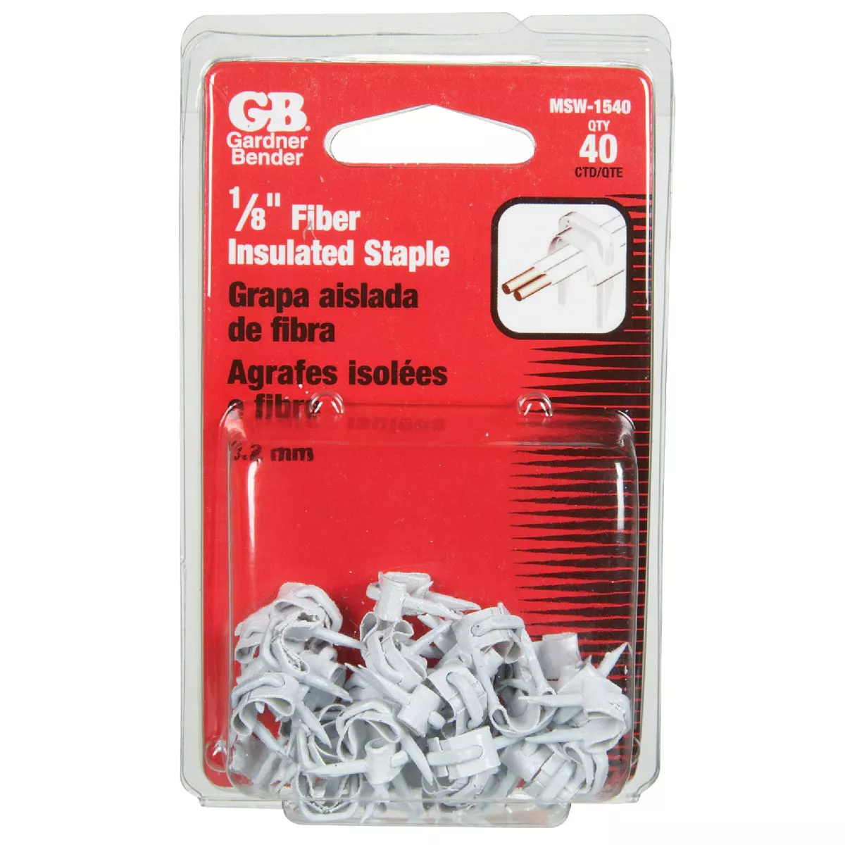 Gardner Bender 1/8 In. x 5/8 In. Steel Fiber Insulated Wire Staple (40-Count) - photo 2
