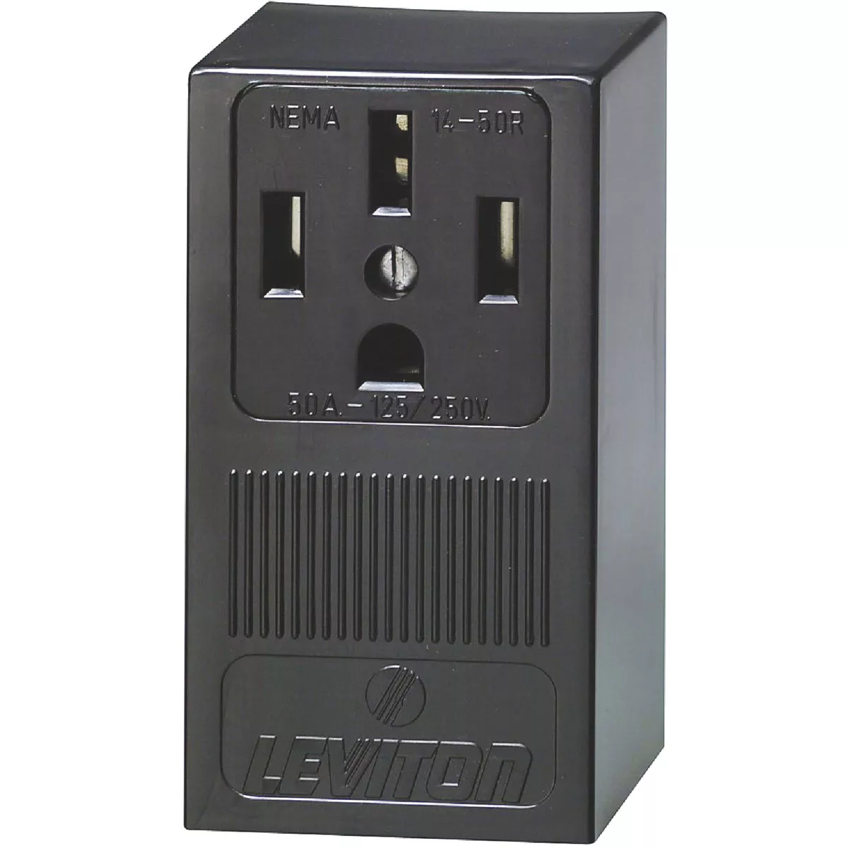 Leviton 50A Surface Mount Black 14-50R Grounding Range Power Outlet - photo 4