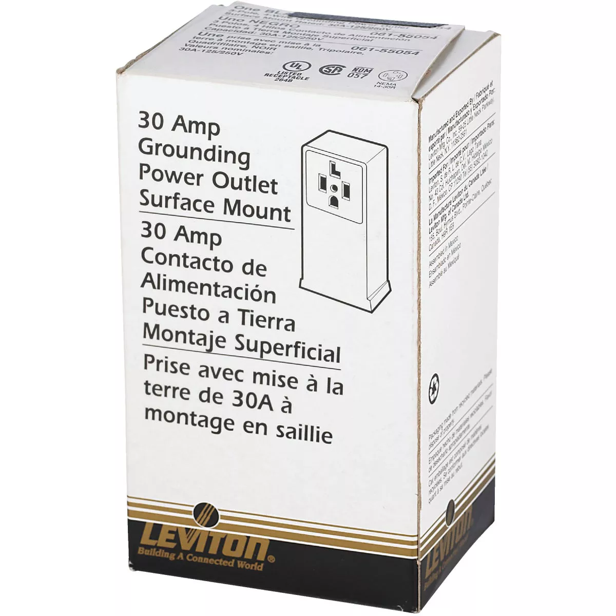 Leviton 30A Surface Mount Black 14-30R 4-Wire Dryer Power Outlet - photo 2