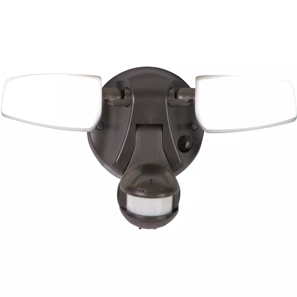 Halo Selectable Color Temperature Bronze Motion Sensing LED Twin Head Floodlight Fixture