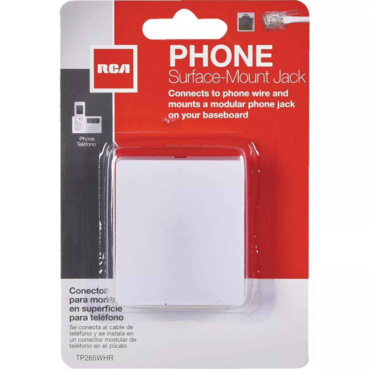 RCA White Surface Mount Telephone Jack - photo 2