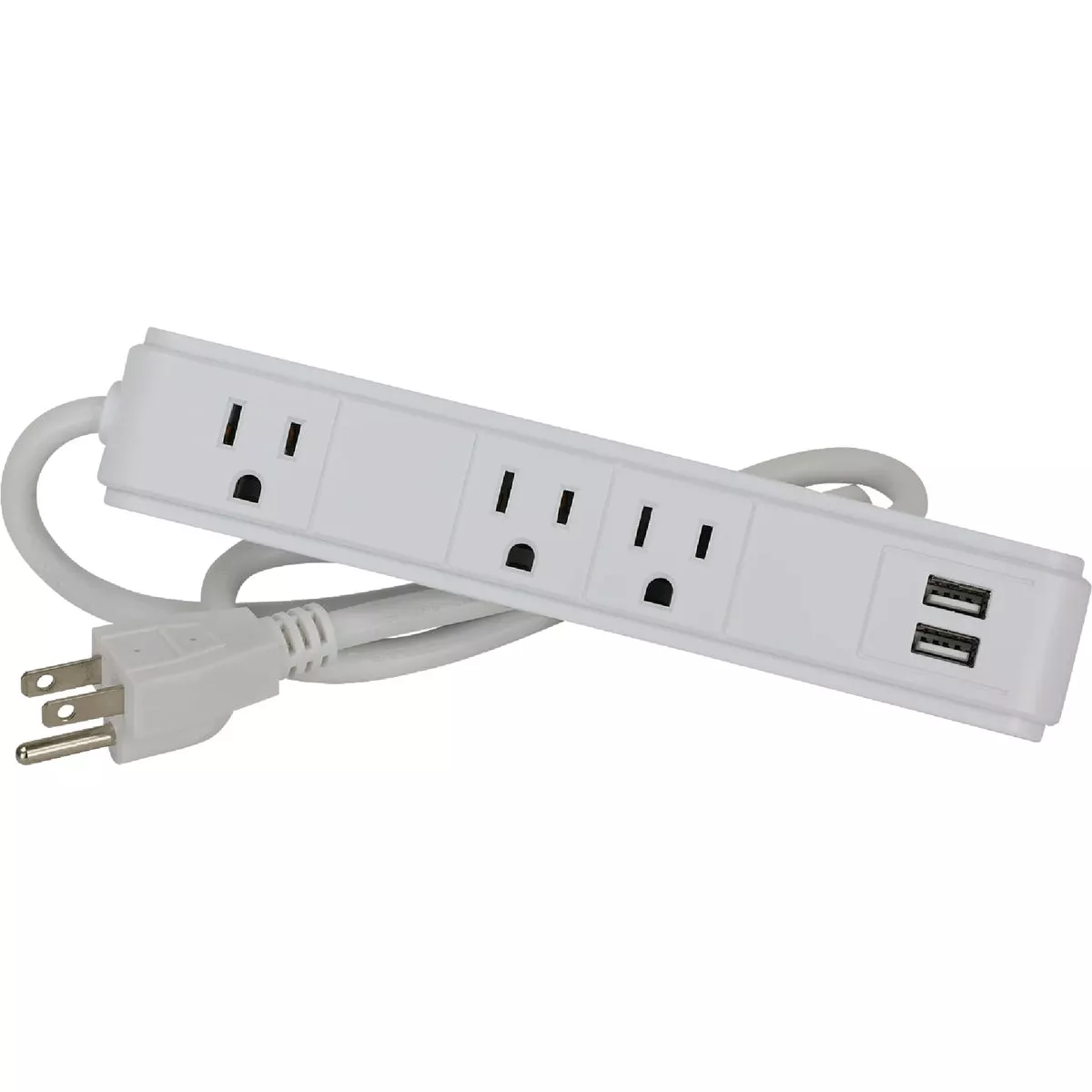 Prime Wire & Cable 3-Outlet/2-USB-A 300J White Surge Strip with 2.5 Ft. Cord - photo 3
