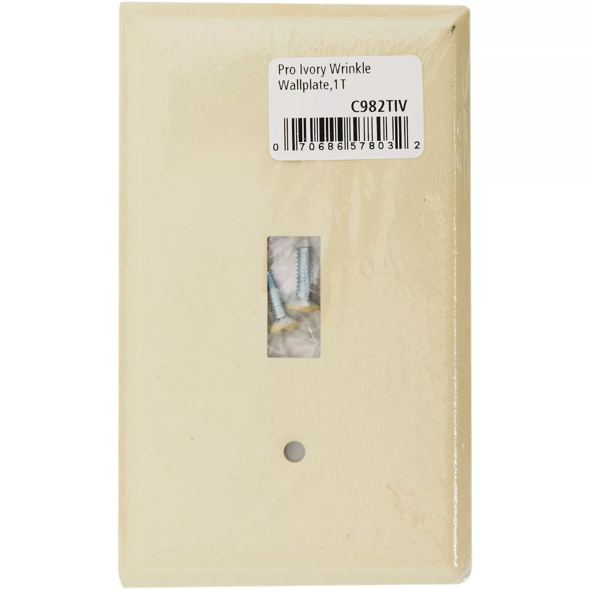 Amerelle PRO 1-Gang Stamped Steel Toggle Switch Wall Plate, Ivory Wrinkle - photo 2
