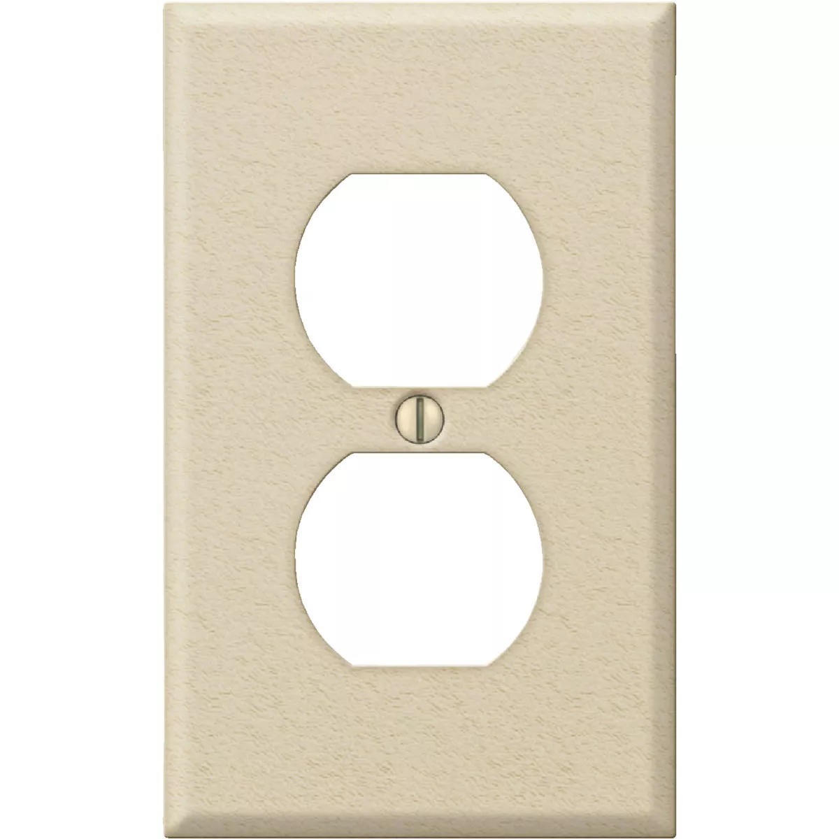 Amerelle PRO 1-Gang Stamped Steel Outlet Wall Plate, Ivory Wrinkle