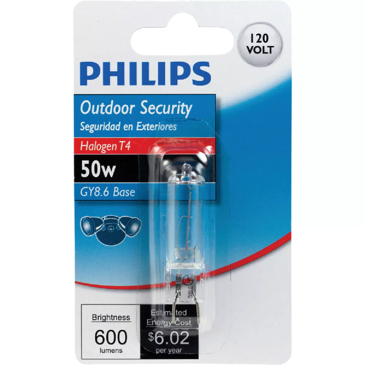 Philips 50W 120V Clear GY8.6 Base T4 Halogen Special Purpose Light Bulb - photo 2