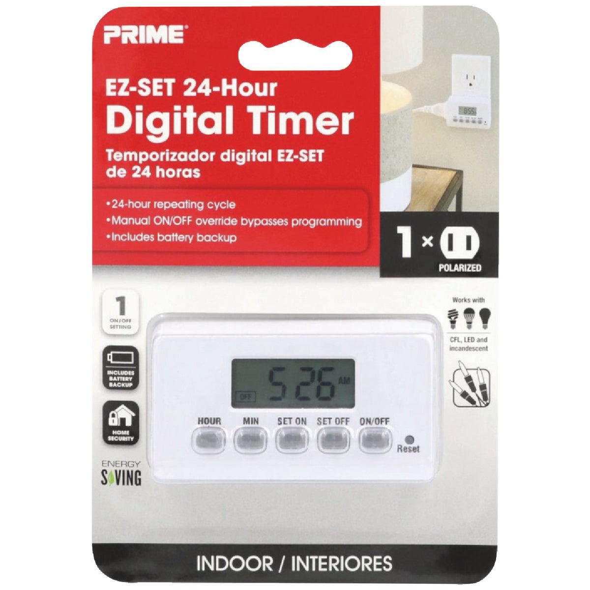 Prime EZSet 125V 24 Hr. Indoor Digital Timer Do it Best