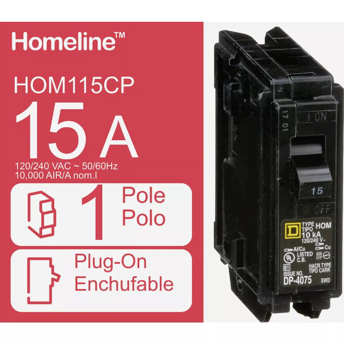 Square D Homeline 15A Single-Pole Standard Trip Circuit Breaker - photo 5