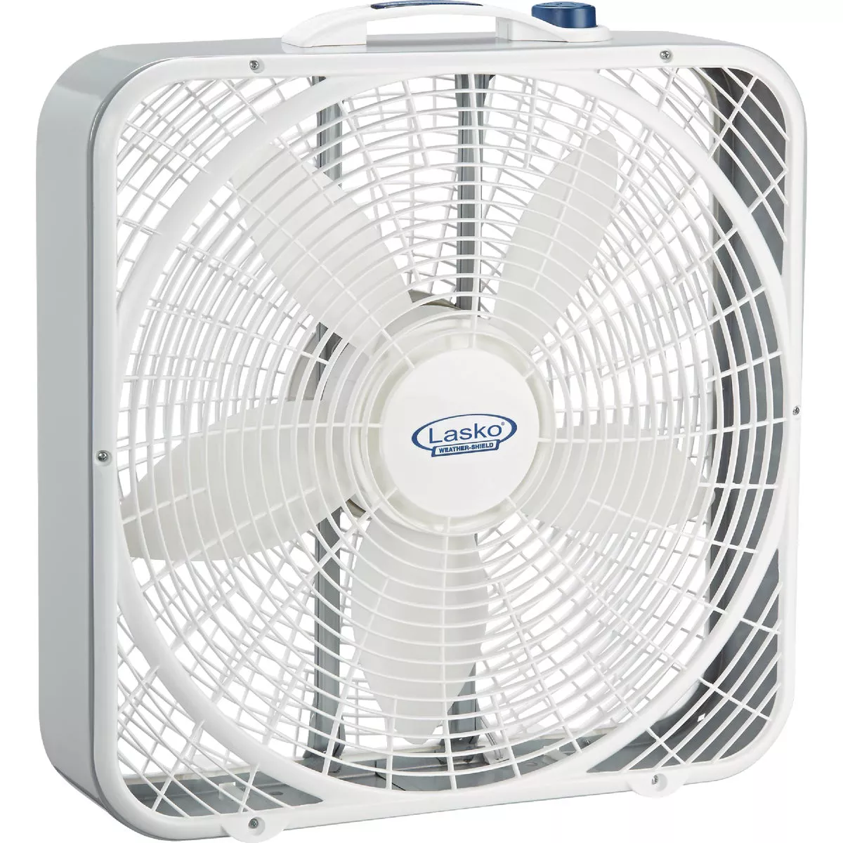 Lasko 20 In. 3-Speed White Weather-Shield Performance Box Fan