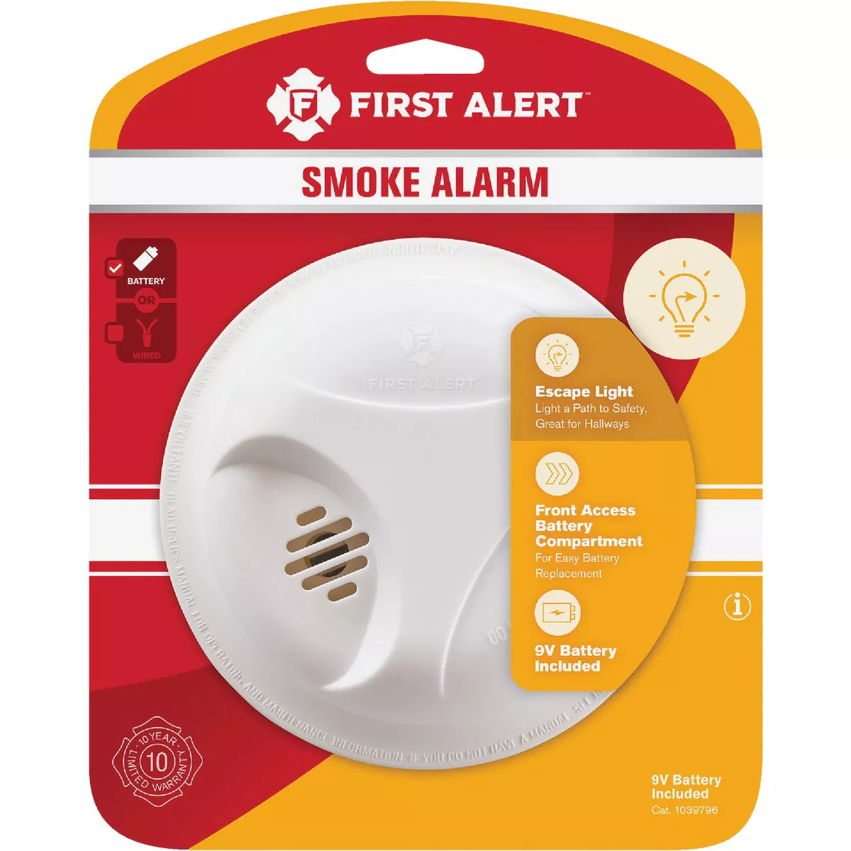 First Alert Battery Operated 9V Ionization Smoke Alarm with Hush - photo 2