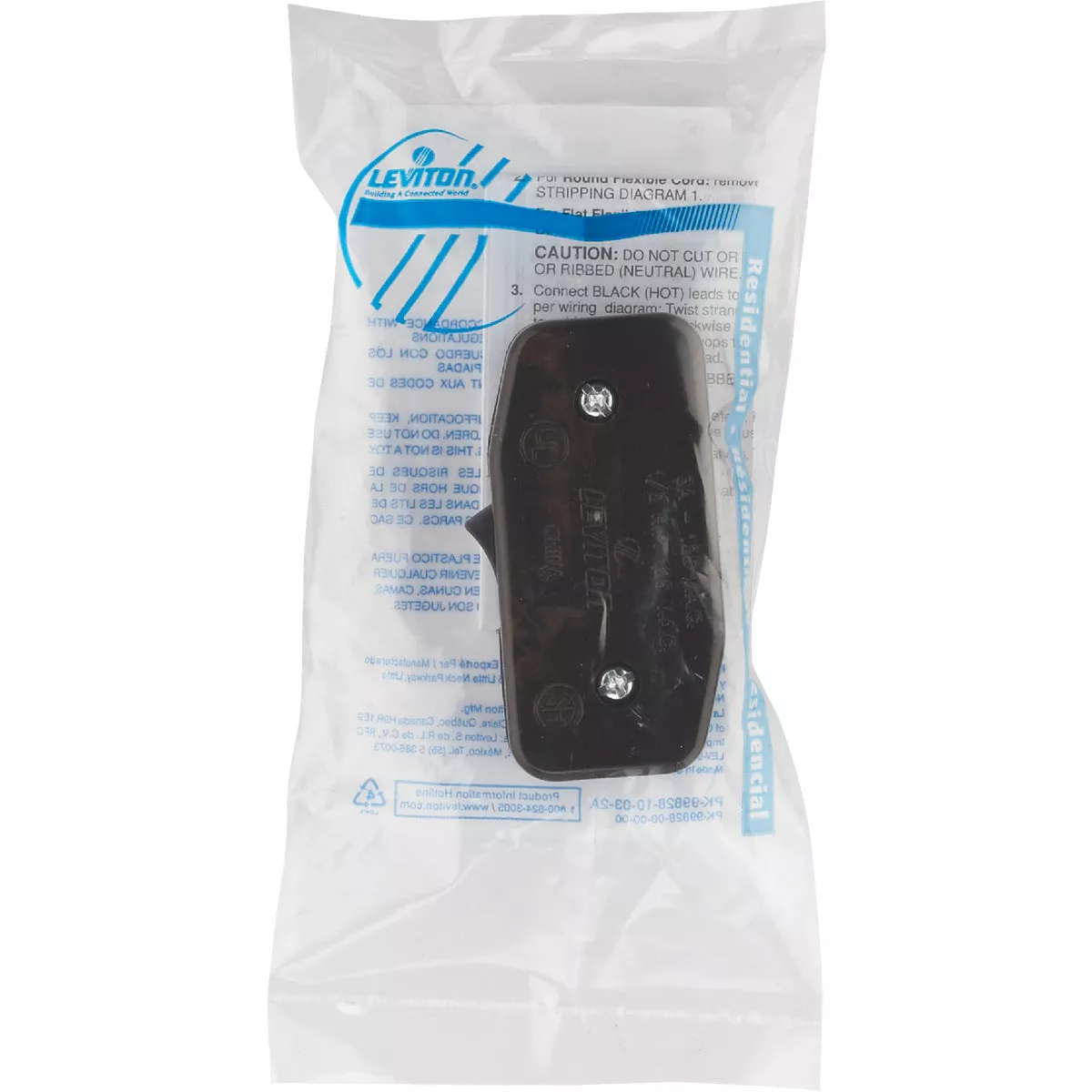 Leviton 3A Brown Heavy-Duty Rocker Cord Switch - photo 2