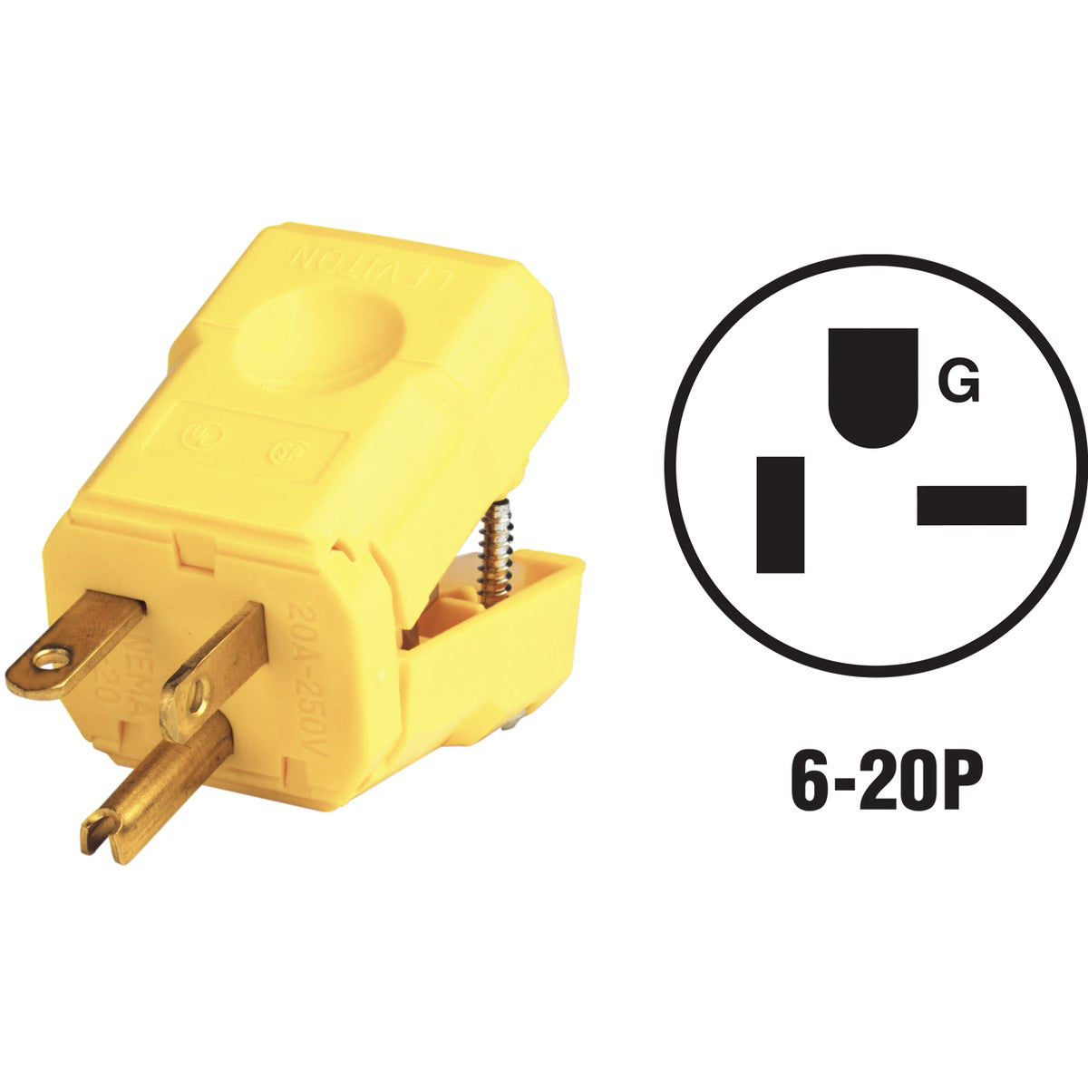 Leviton 20A 250V 3-Wire 2-Pole Python Cord Plug | Do it Best