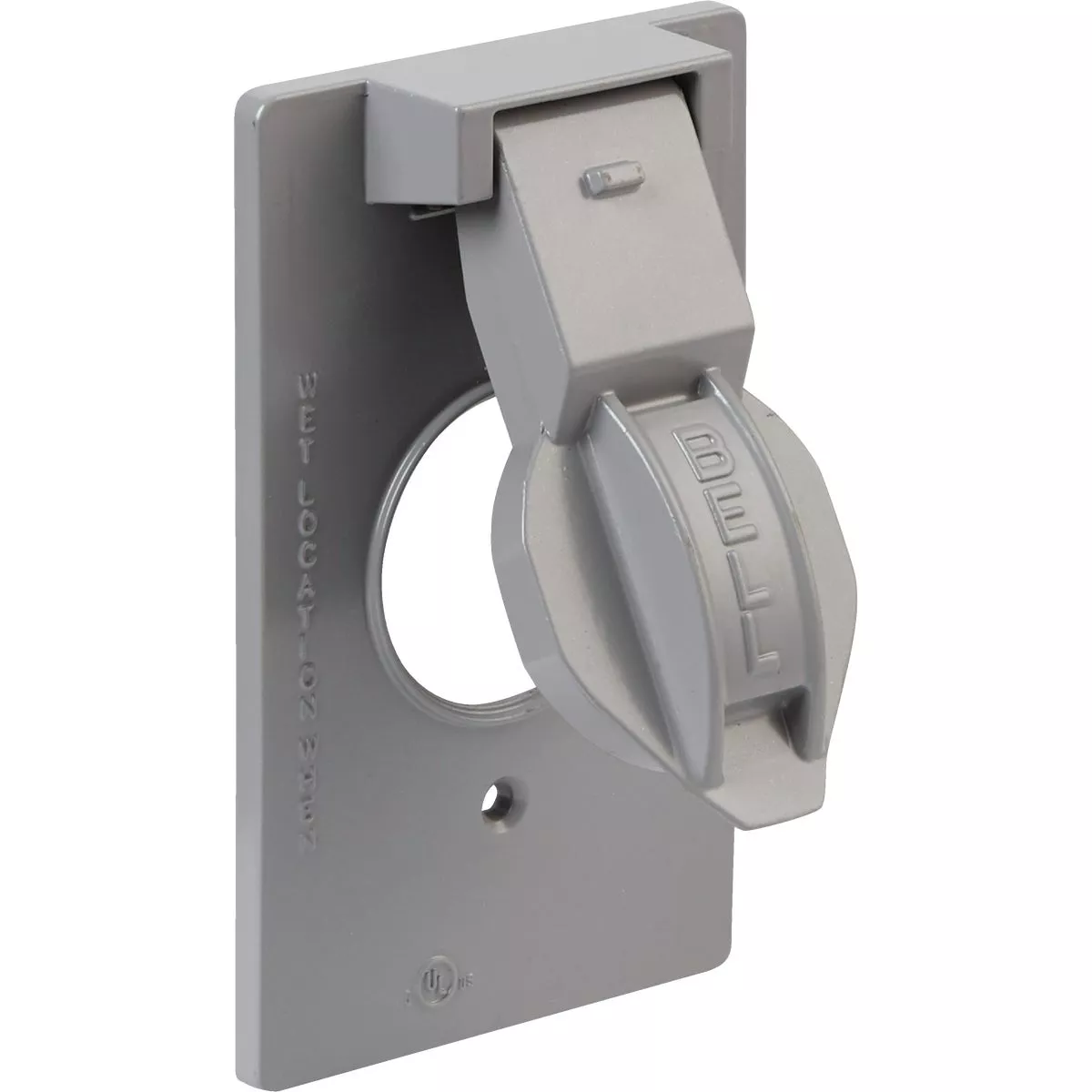 Bell Single Gang Vertical Mount Die-Cast Metal Gray Weatherproof Outdoor Outlet Cover, Carded - photo 3