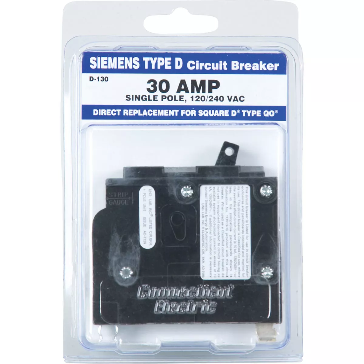 Connecticut Electric 30A Single-Pole Standard Trip Packaged Replacement Circuit Breaker For Square D - photo 2