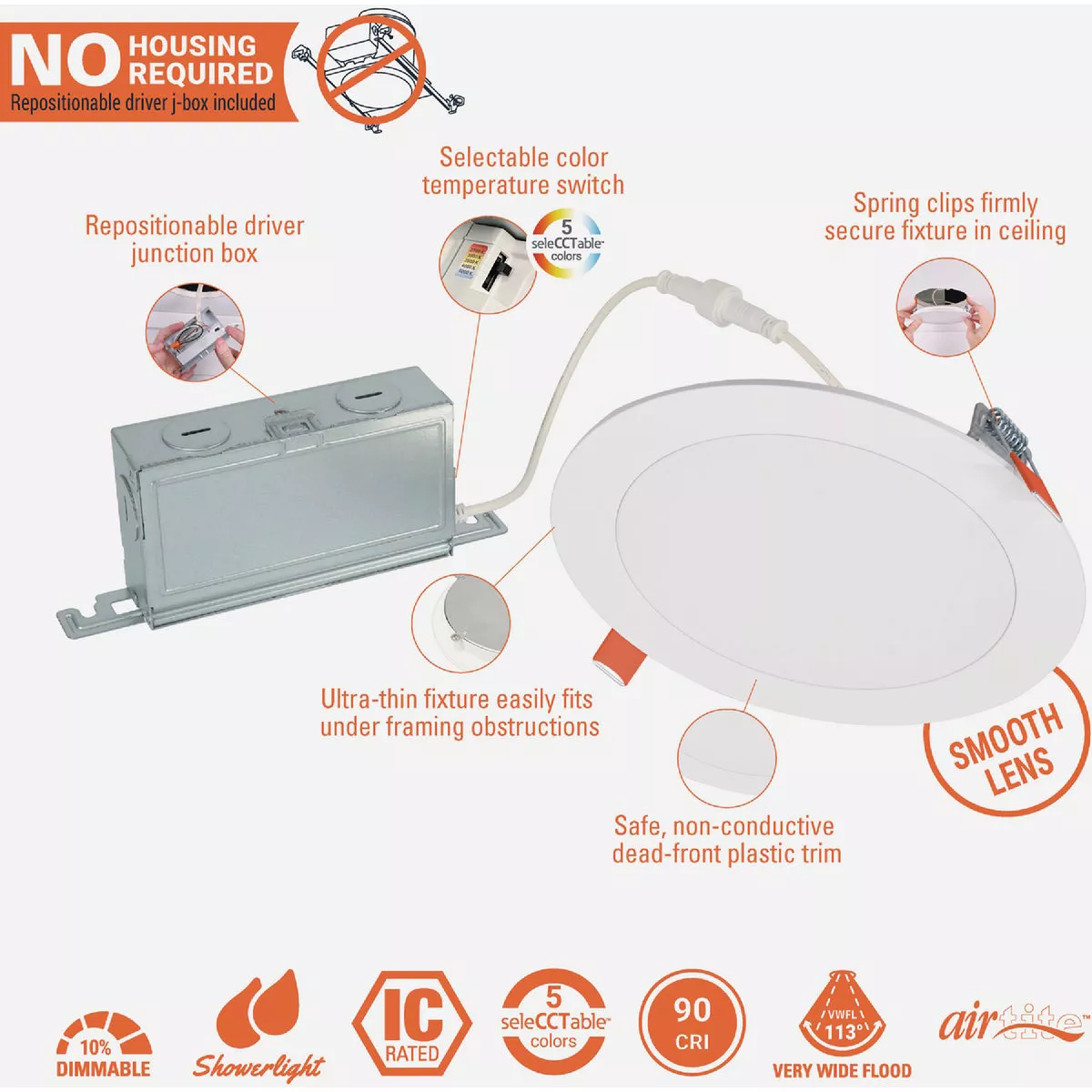 Halo 6 In. 900 Lm. 5CCT Canless Integrated LED Light Fixture - photo 6