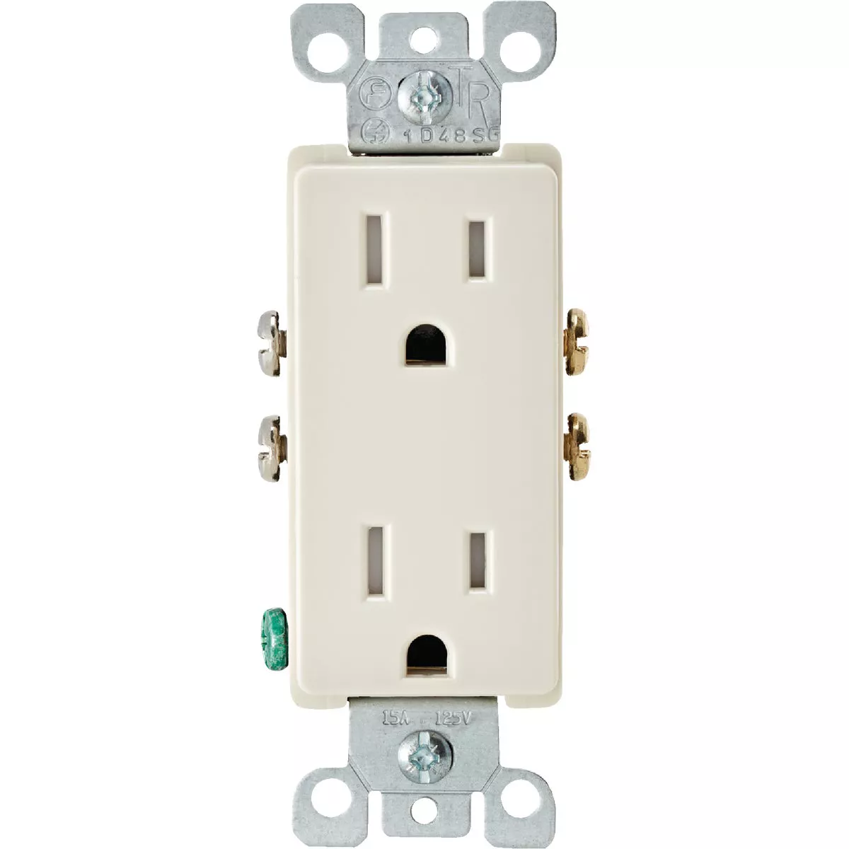 Leviton Decora 15A Light Almond Tamper Resistant 5-15R Duplex Outlet - photo 2