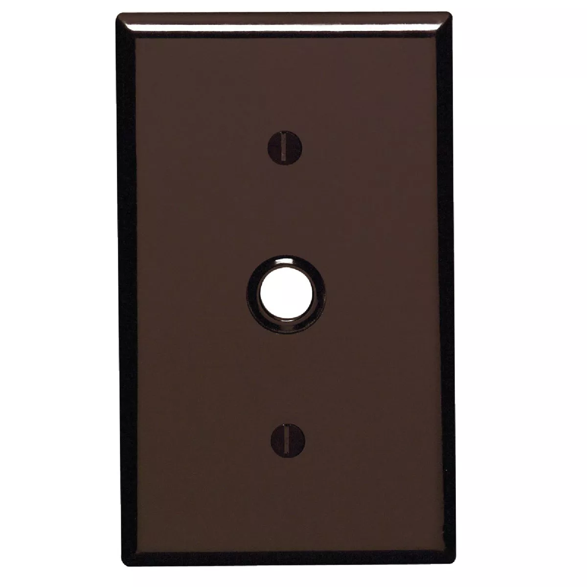 Leviton 1-Gang Thermoset Plastic Brown Telephone/Cable Wall Plate with 0.406 In. to 0.625 In. Hole