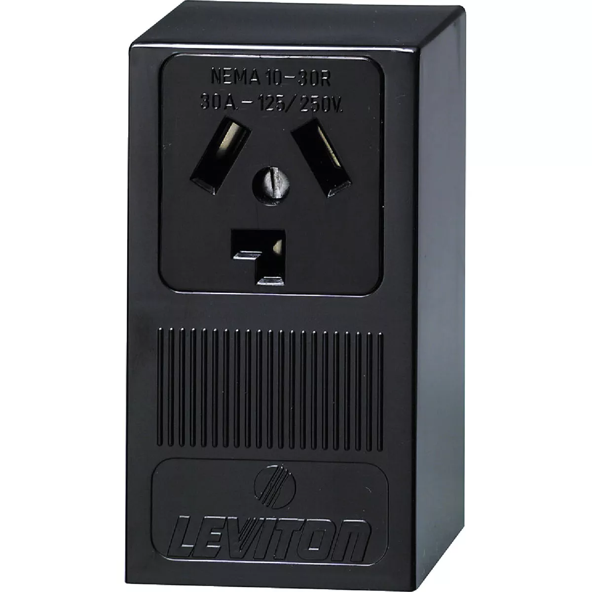 Leviton 30A Surface Mount Black 10-30R 3-Wire Dryer Power Outlet - photo 2