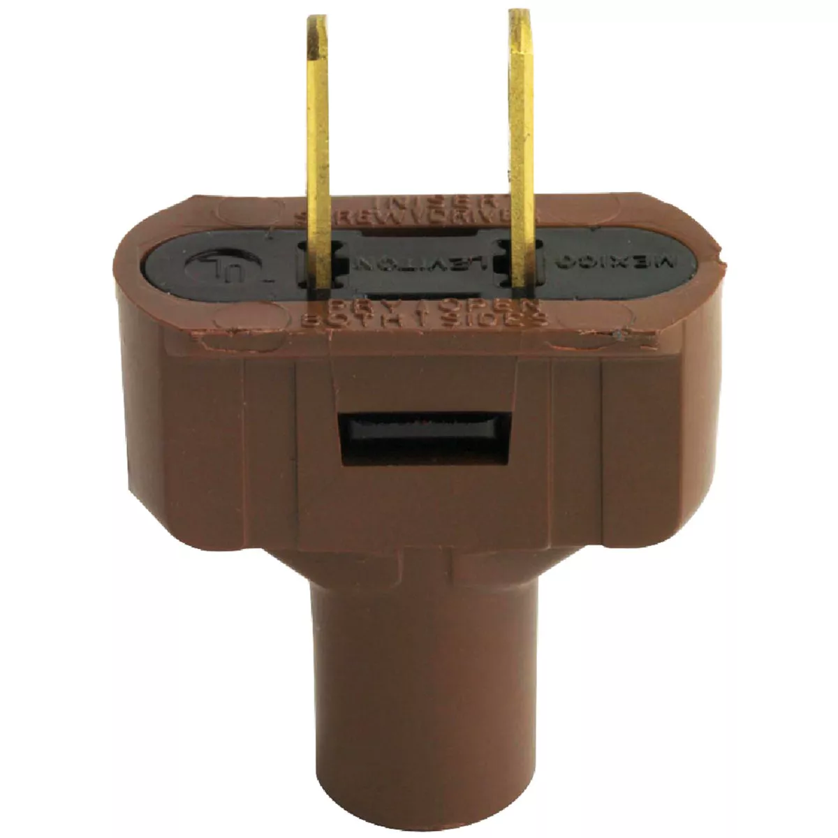 Leviton 15A 125V 2-Wire 2-Pole Vinyl Cord Plug, Brown - photo 3