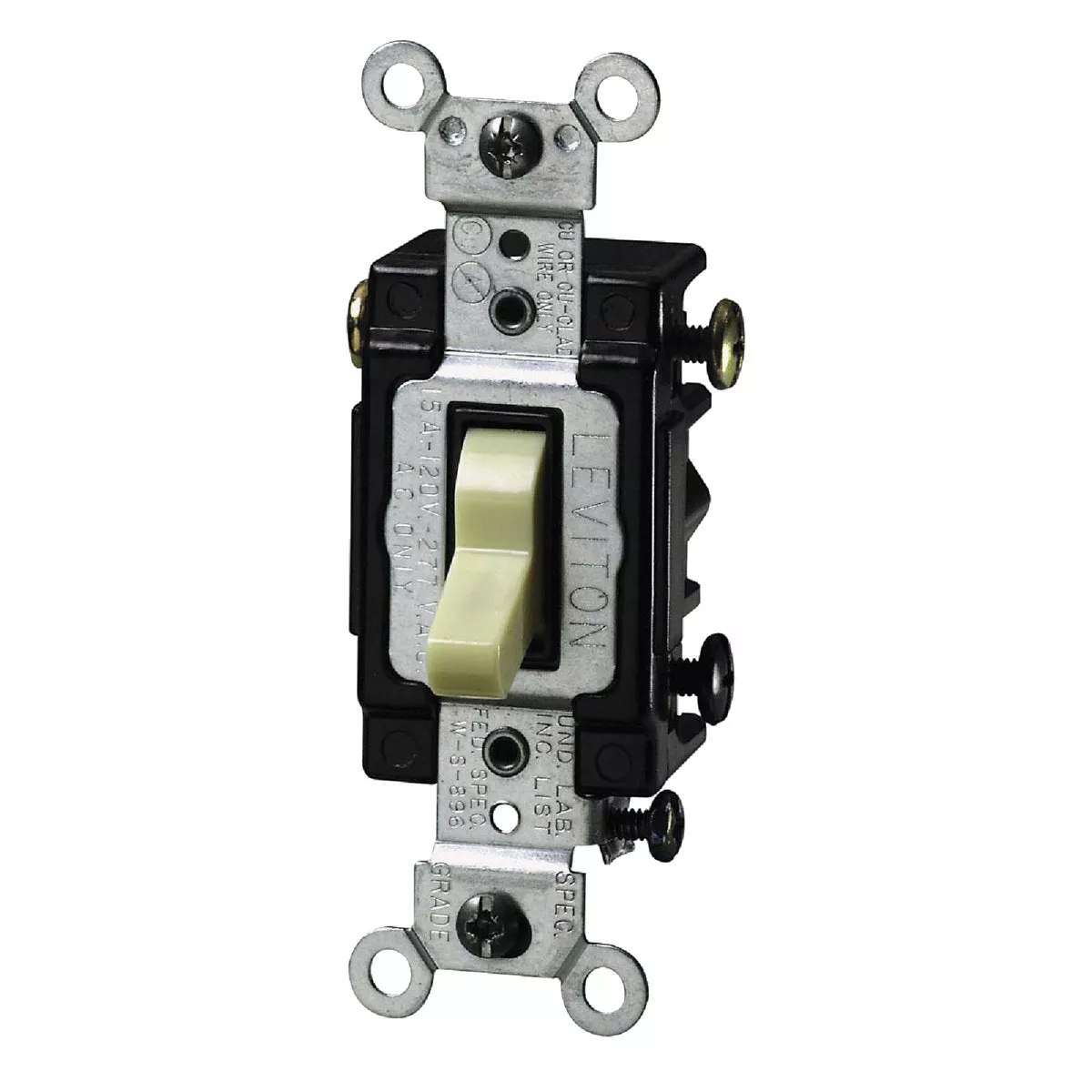 Leviton Toggle Ivory 15A Lighted Quiet 3-Way Switch