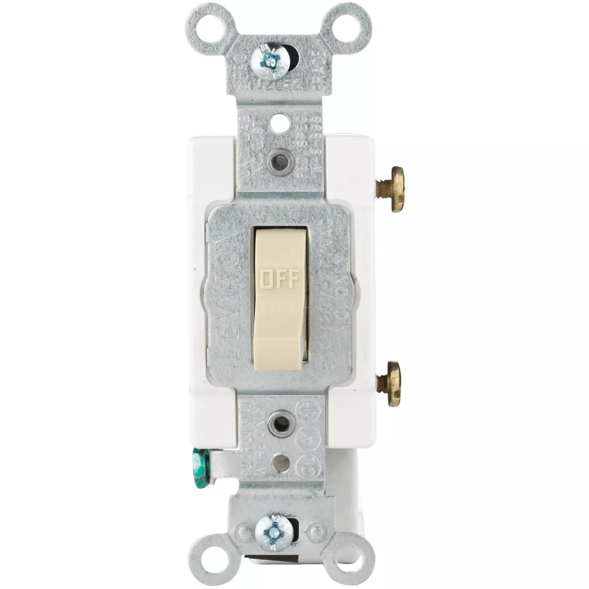 Leviton Commercial Grade 20 Amp Toggle Single Pole Switch, Ivory