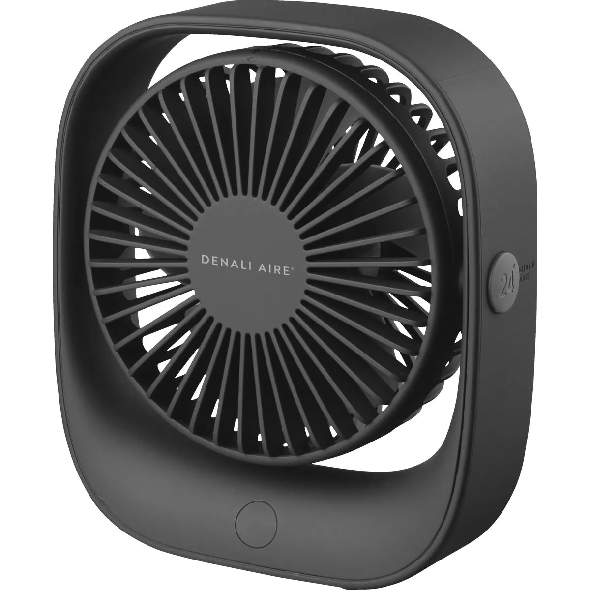 Denali Aire 5 In. 3-Speed Black Rechargeable USB Table Fan - photo 3
