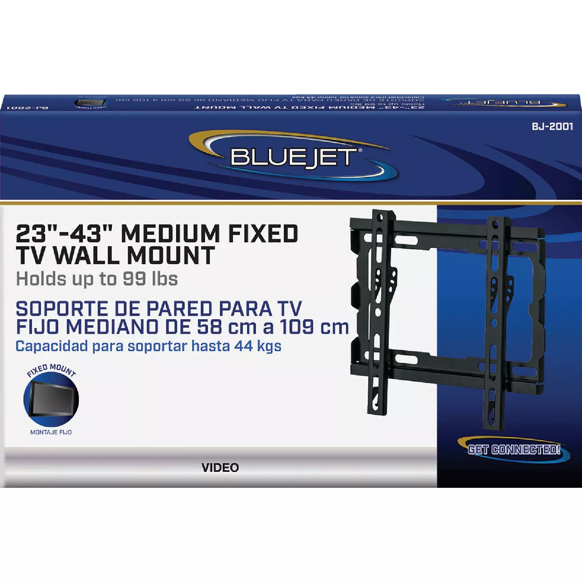 Blue Jet Black 23 In. to 43 In. Medium Fixed TV Wall Mount - photo 2