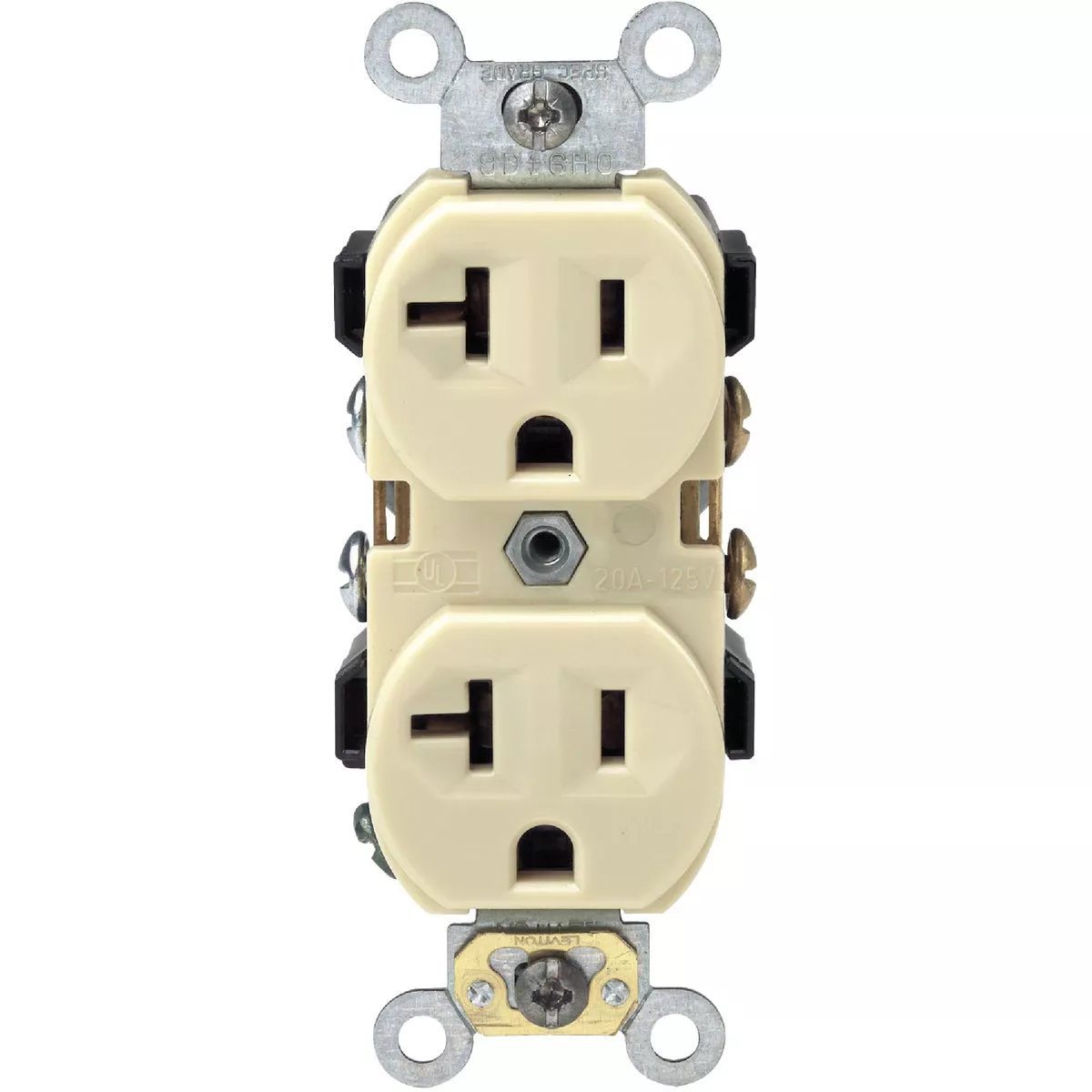 Leviton 20A Ivory Shallow Commercial Grade 5-20R Duplex Outlet - photo 4