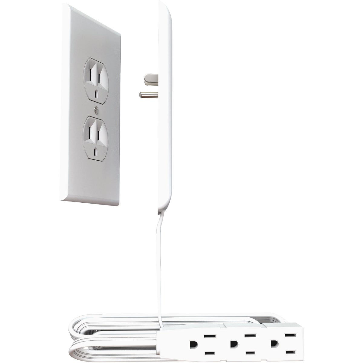 Sleek Socket 3Outlet White UltraThin Electrical Outlet Cover Power