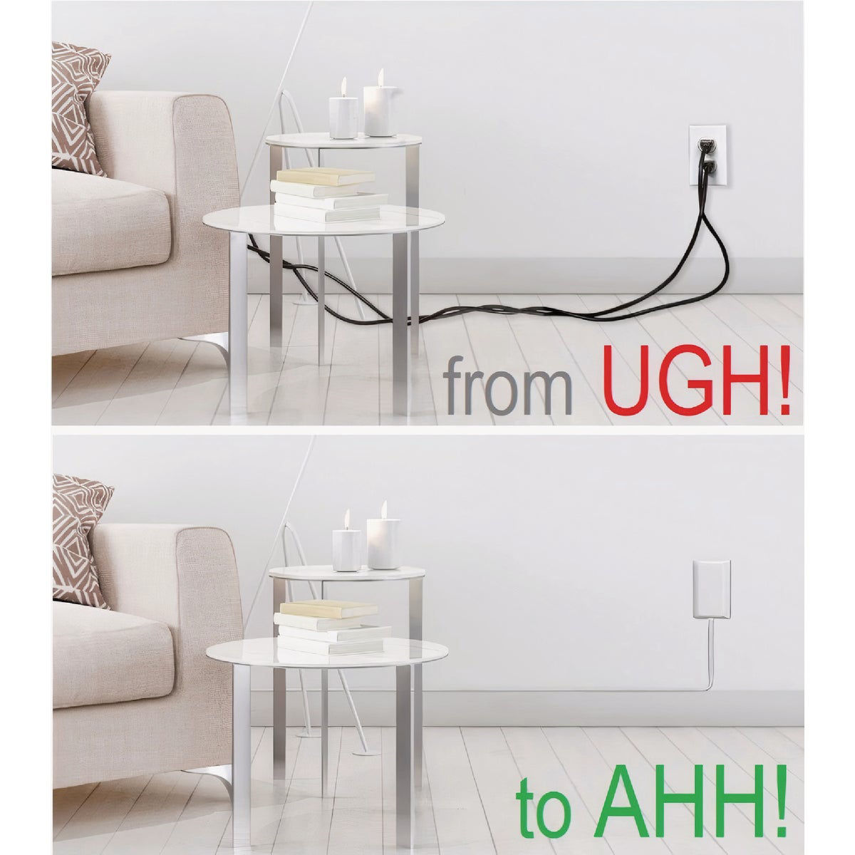 Sleek Socket 3Outlet White UltraThin Electrical Outlet Cover Power