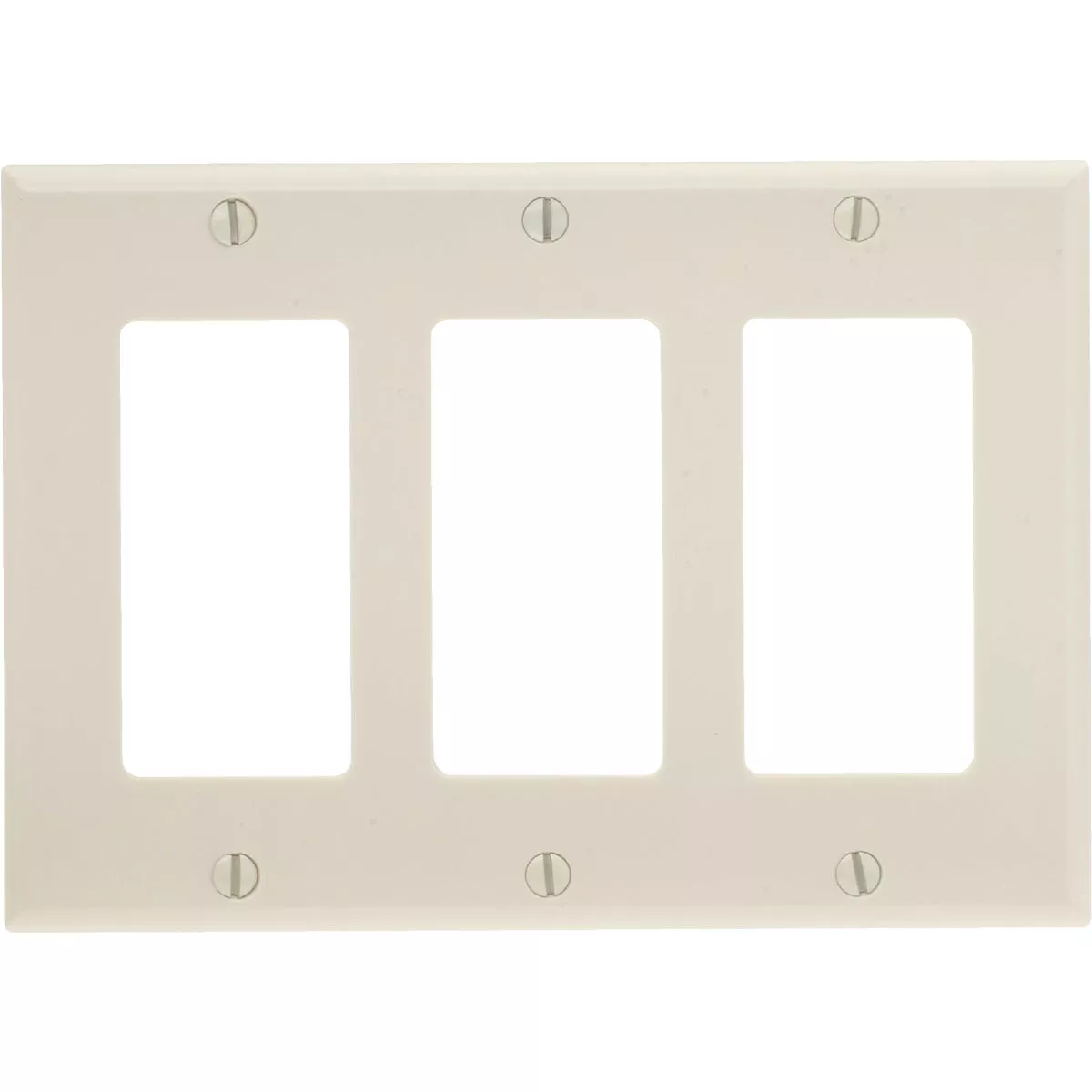 Leviton Decora 3-Gang Smooth Plastic Rocker Decorator Wall Plate, Light Almond