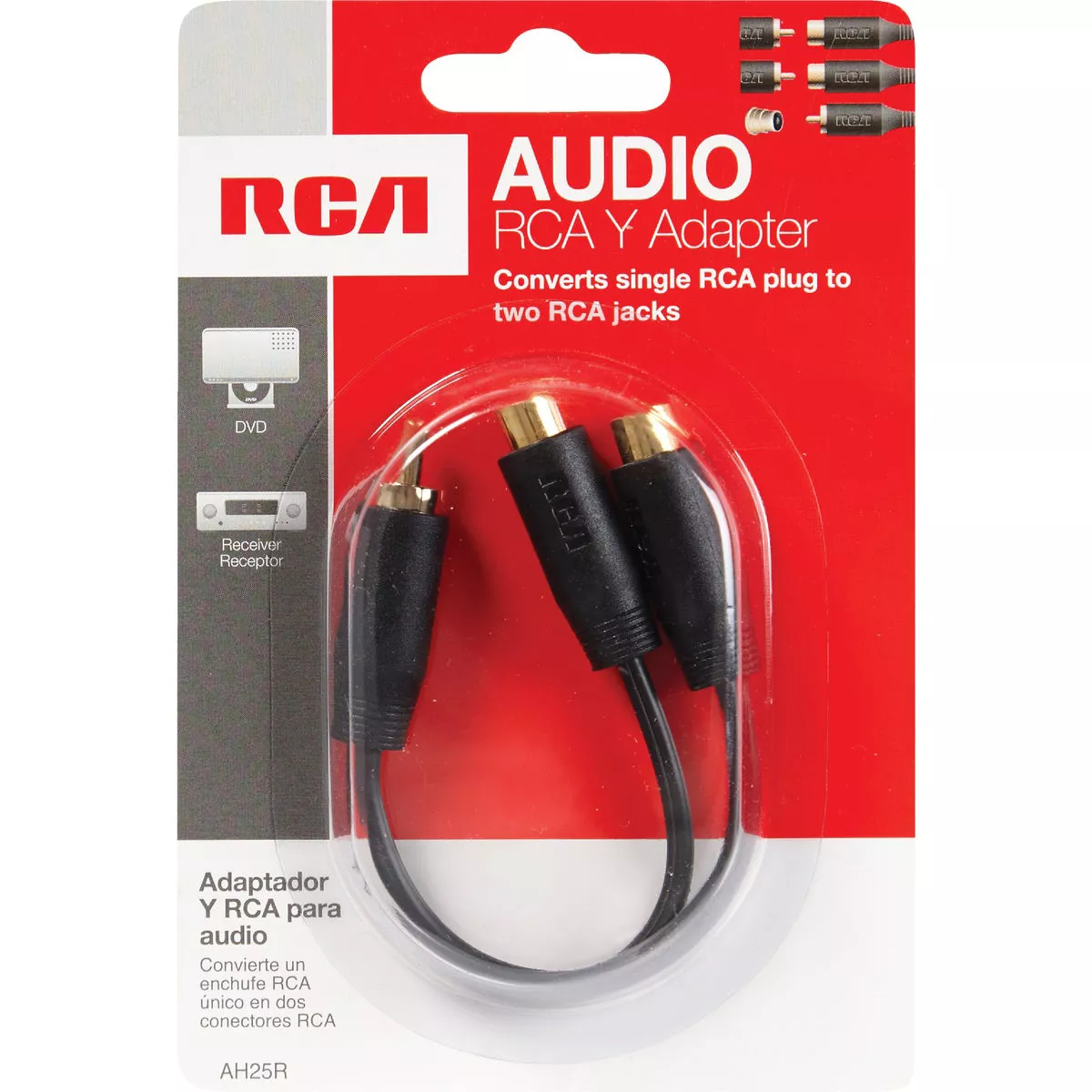 RCA 3 In. Single Male to Double Female Y-Adapter - photo 2