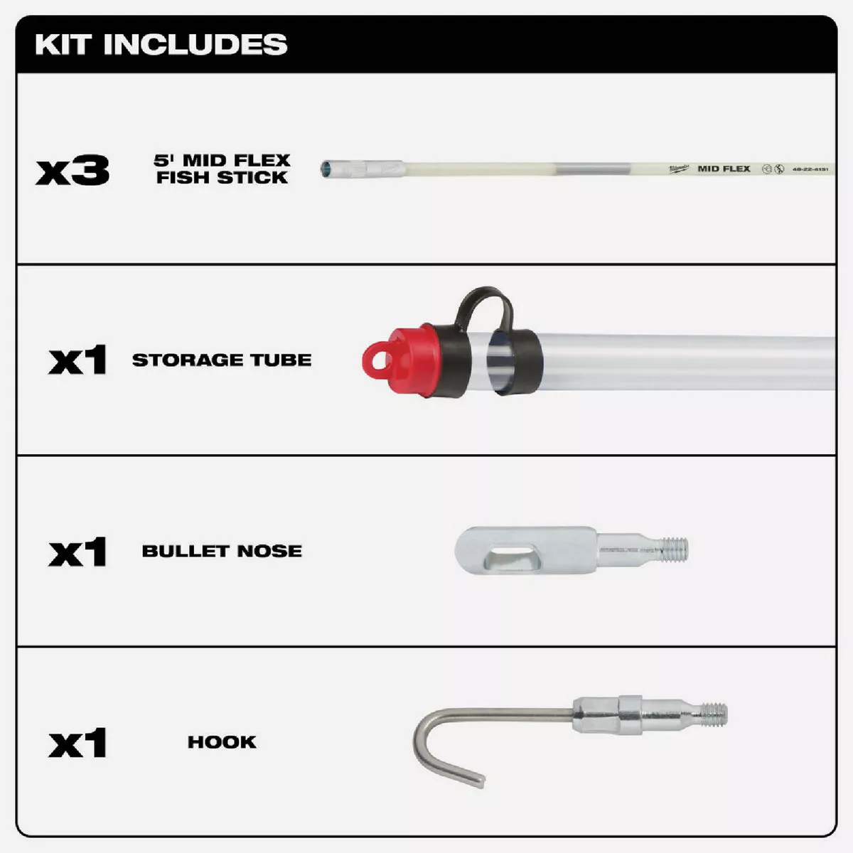 Milwaukee Mid Flex 15 Ft. Fiberglass Fish Stick Kit - photo 2