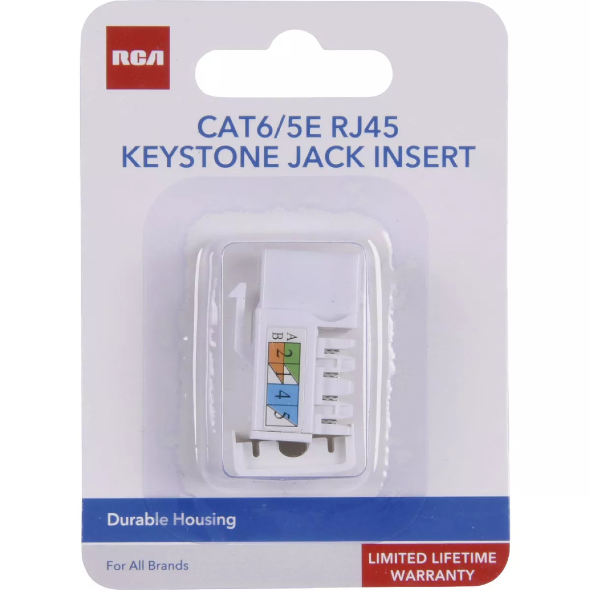 RCA Keystone CAT6/5E RJ45 White Modular Jack