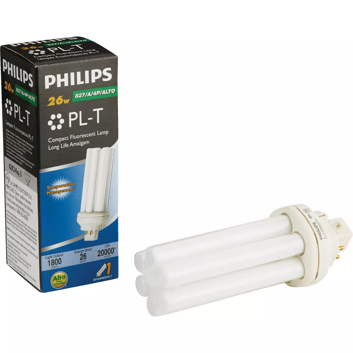 Philips 100W Equivalent Soft White GX24Q-3 Base PL-T CFL Light Bulb