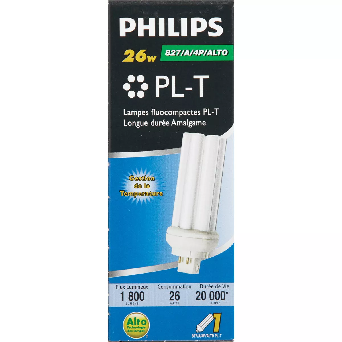 Philips 100W Equivalent Soft White GX24Q-3 Base PL-T CFL Light Bulb - photo 2