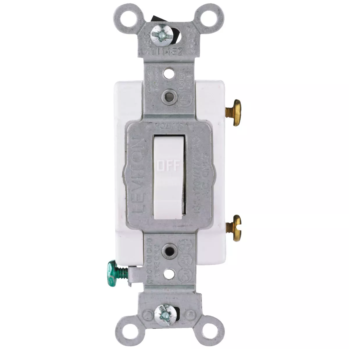 Leviton Commercial Grade 15 Amp Toggle Single Pole Switch, White