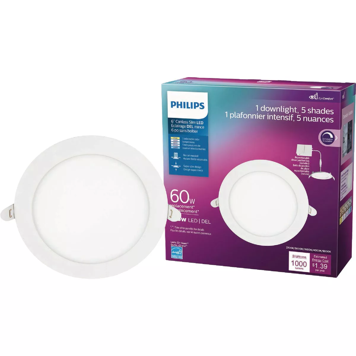 Philips 6 In. White Canless Selectable CCT LED Recessed Light Kit - photo 7