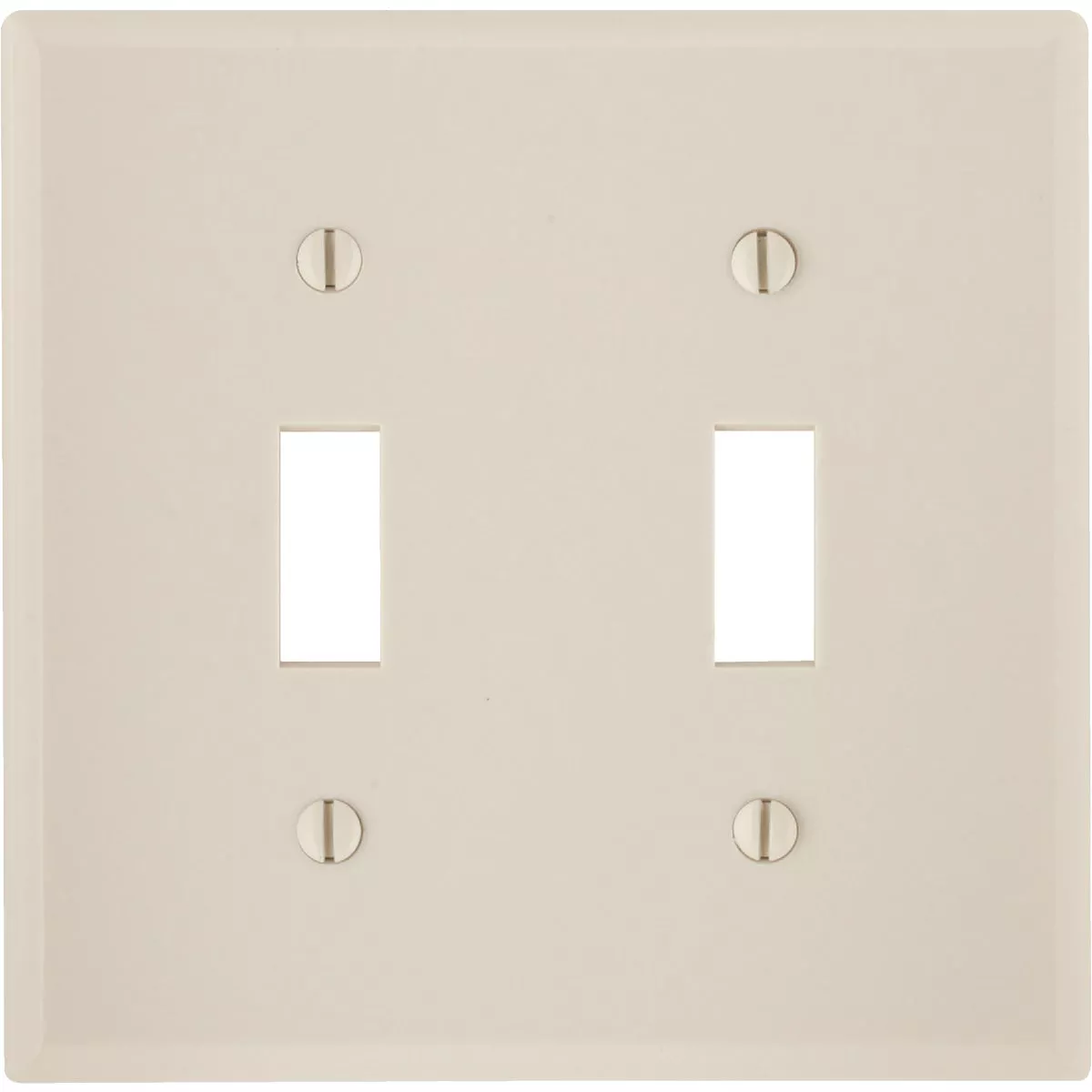 Leviton 2-Gang Plastic Toggle Switch Wall Plate, Light Almond
