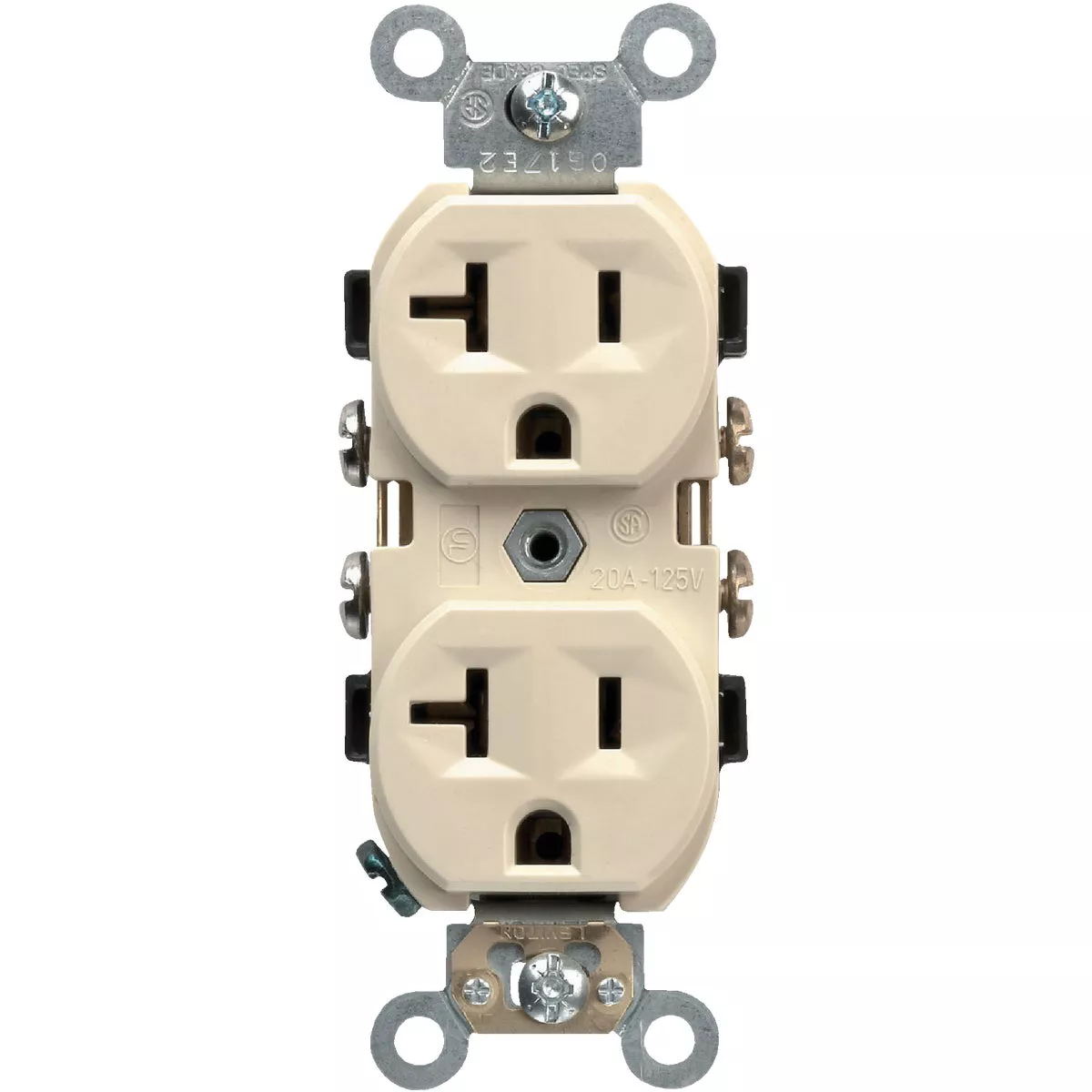 Leviton 20A Ivory Heavy-Duty 5-20R Duplex Outlet - photo 4