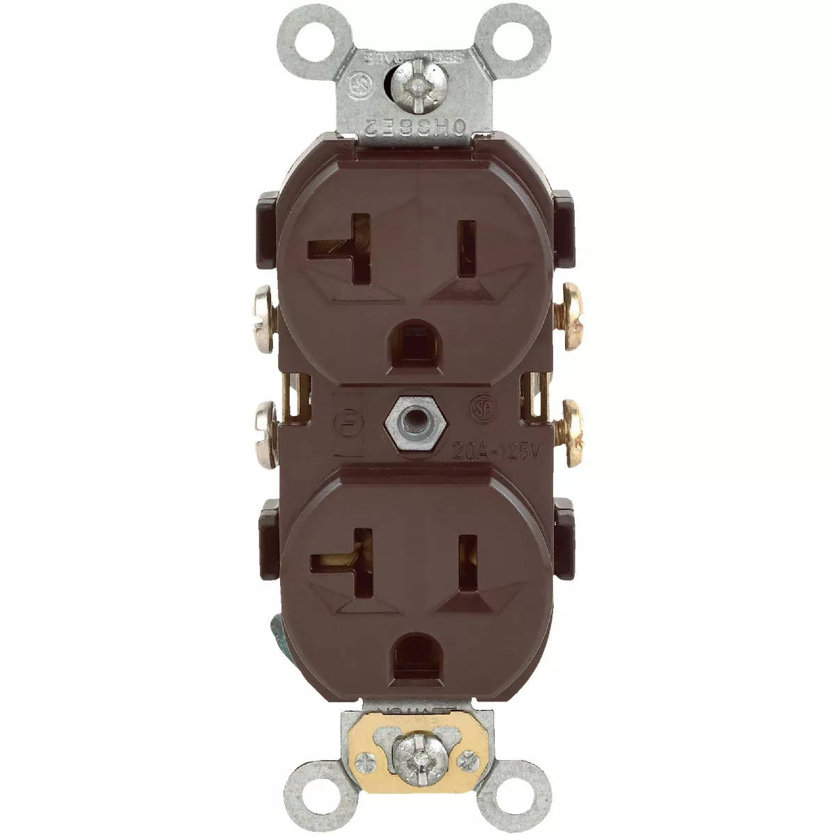 Leviton 20A Brown Heavy-Duty 5-20R Duplex Outlet - photo 2