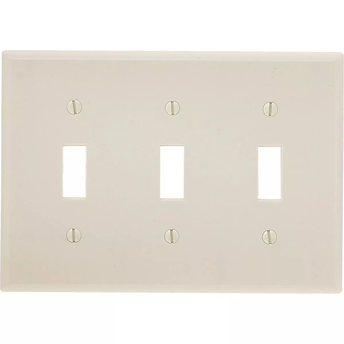 Leviton 3-Gang Plastic Toggle Switch Wall Plate, Light Almond