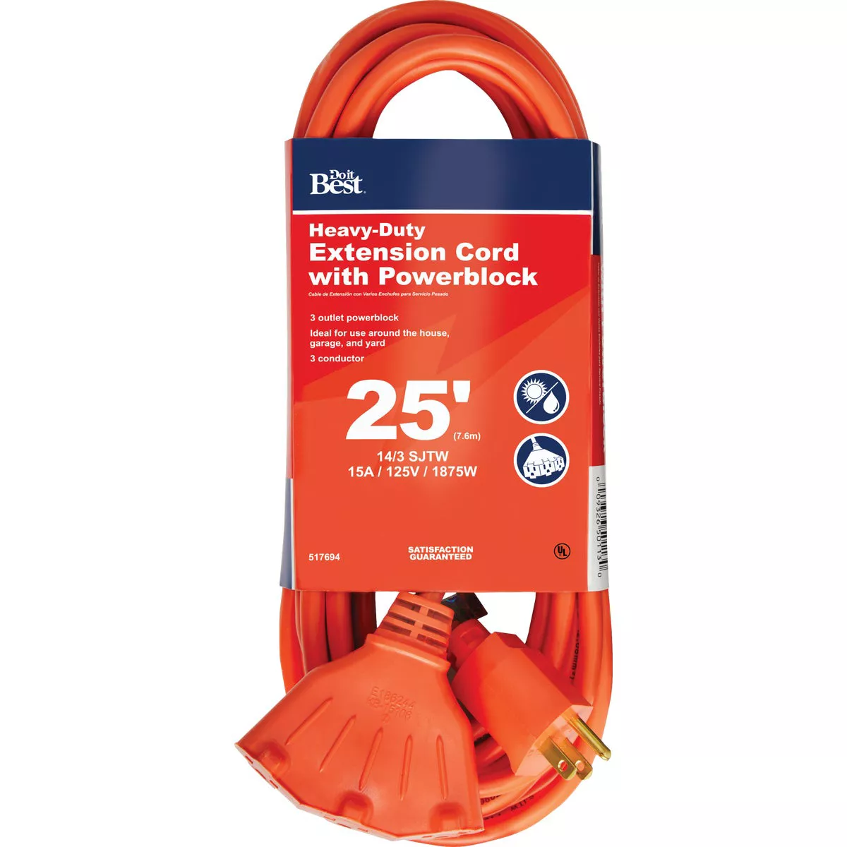 Do it Best 25 Ft. 14/3 Extension Cord with Powerblock - photo 2