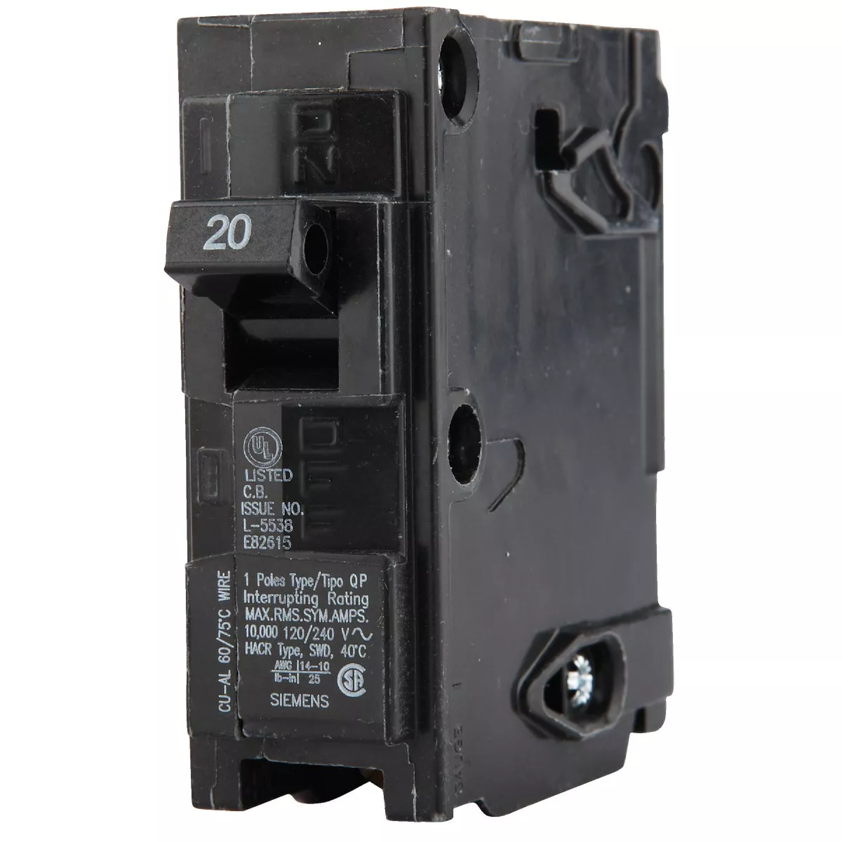 Connecticut Electric 20A Single-Pole Standard Trip Interchangeable Packaged Circuit Breaker - photo 4