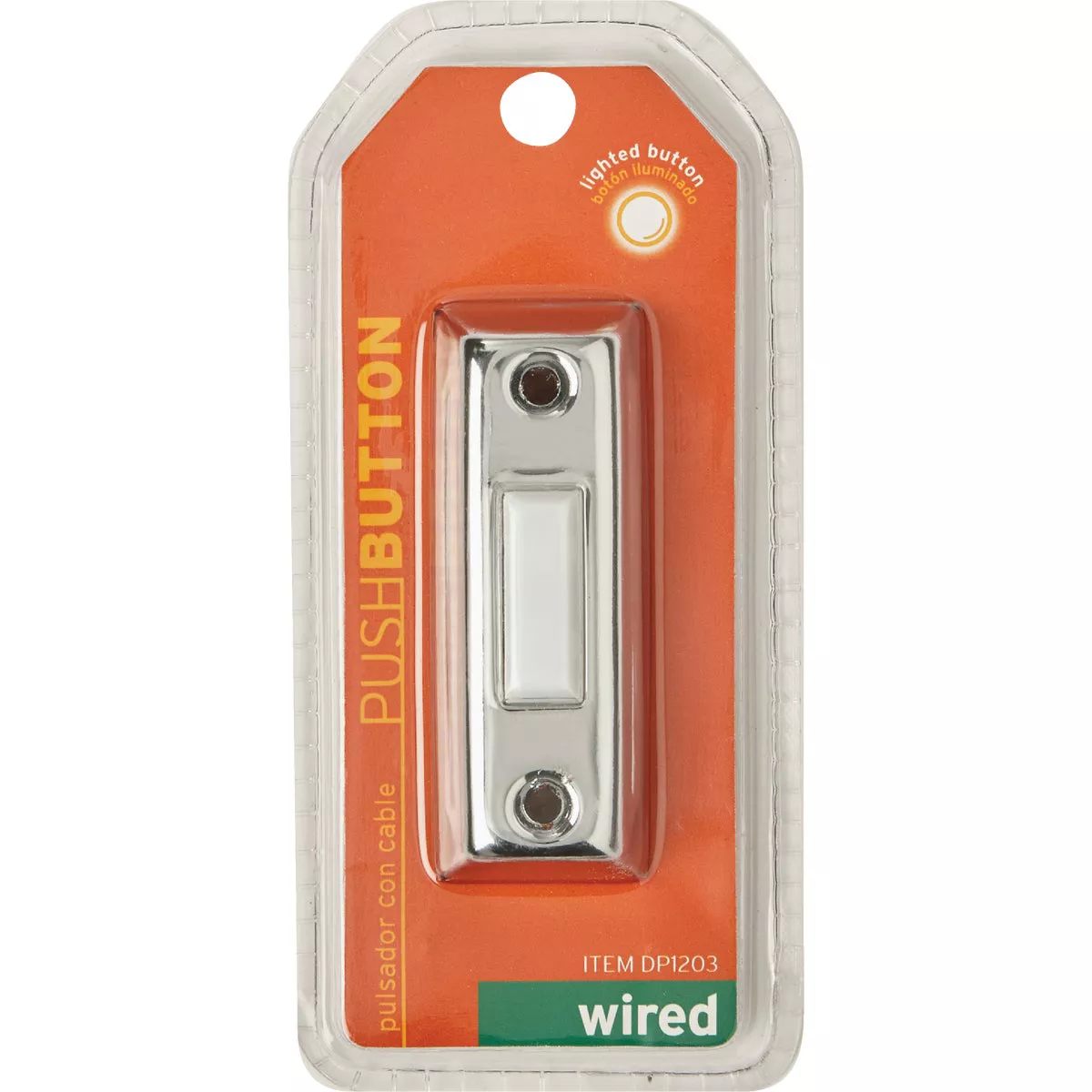 IQ America Wired Silver Rectangular Design Lighted Doorbell Push-Button - photo 2